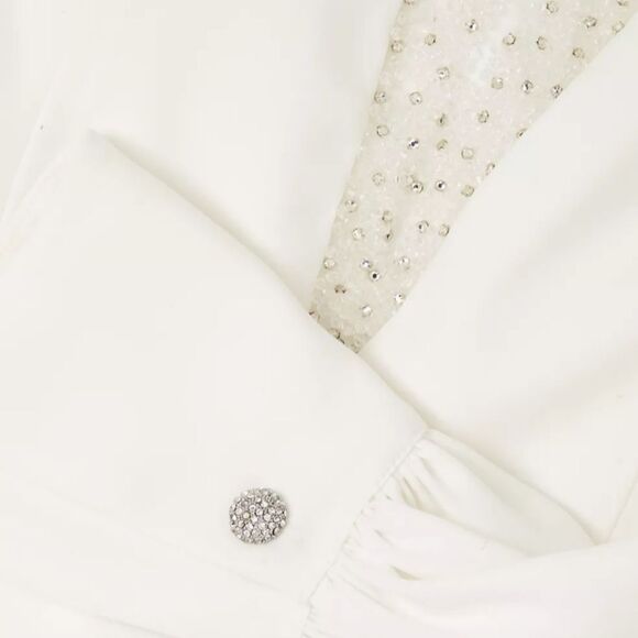 Sachin & Babi Britt Plunge A-Line Gown NWOT size 8 Ivory/White - Picture 7 of 7